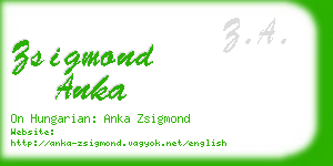 zsigmond anka business card